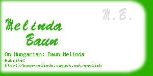melinda baun business card